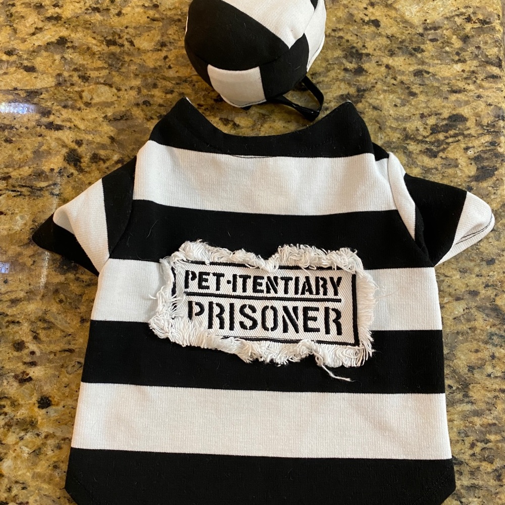 Dog Halloween Prisoner Costume Size Small